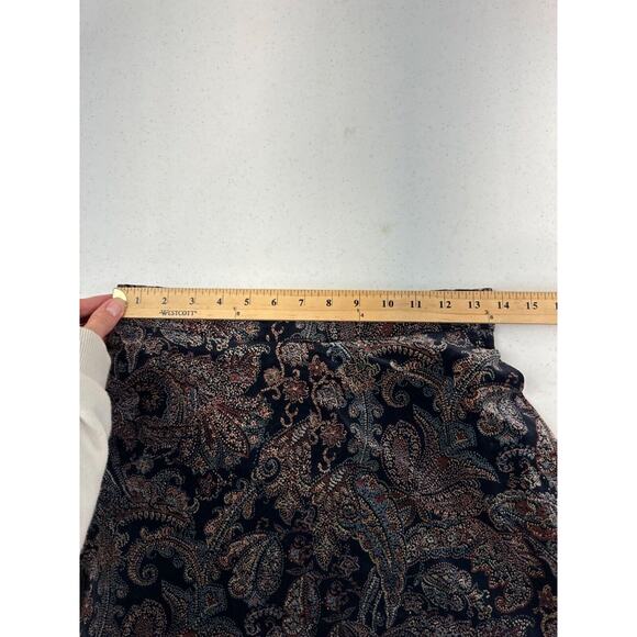 Vintage JCPenney Fashions Paisley Midi Skirt Size 11 70s Textured Fall Boho - Picture 4 of 8
